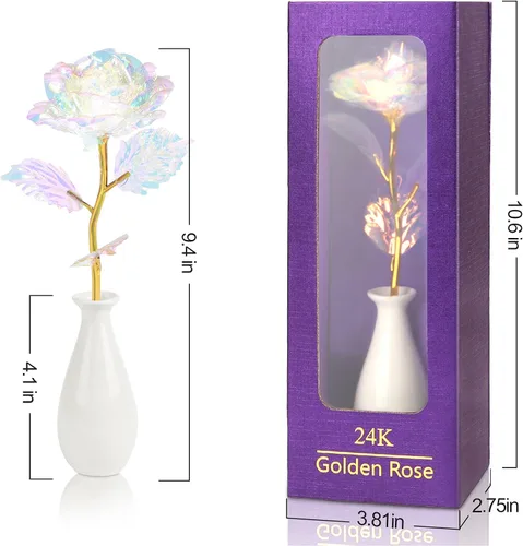 Miniatura 5 de Regalos para el Día de la Madre para mujeres, abuela, regalos de cumpleaños para mujeres, novia, flores de galaxia para siempre con base de jarrón