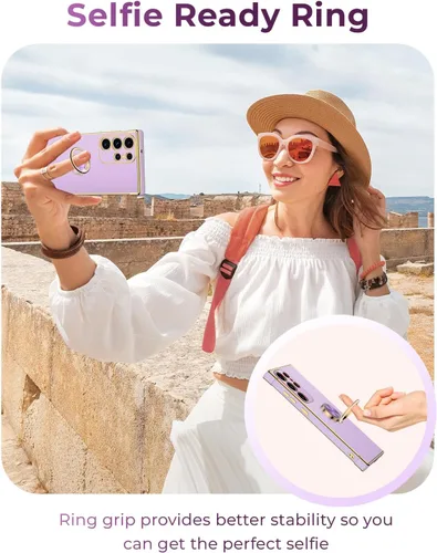 Miniatura 5 de Miss Arts Funda para Samsung Galaxy S22 Ultra con Soporte, Funda Galaxy S22 Ultra con Soporte de Anillo Kickstand, para Mujeres y Niñas, Bonita
