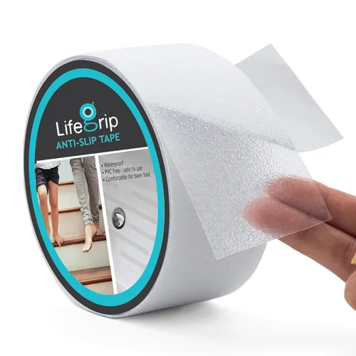 Miniatura 41 de Lifegrip - Cinta de tracción antideslizante, 4 pulgadas x 38 pies, mejor agarre, fricción, adhesivo abrasivo para escaleras, peldaños de pisada