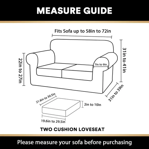 Miniatura 3 de PrinceDeco Funda de Sofá de Terciopelo Fundas para Loveseat para Sofá de 2 Cojines Fundas de Sofá de 3 Piezas para Perros Fundas Lavables para Avena
