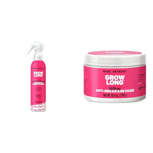 Marc Anthony Acondicionador sin enjuague en spray y desenredante, mascarilla para el cabello largo con biotina y crecimiento largo, para cabello