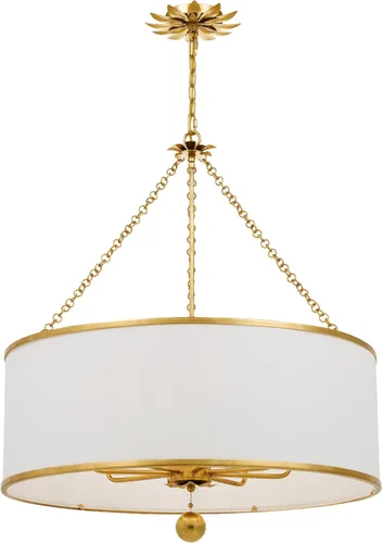 Crystorama Broche - Candelabro de 8 luces de oro antiguo, lámpara de techo - Candelabros para pasillo, sala de estar, vestíbulo, granja - Candelabro