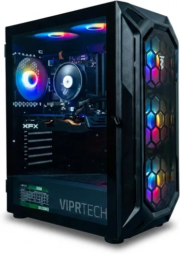 ViprTech Ghost Gaming PC - AMD Ryzen 7 (4.1 GHz Turbo), AMD Radeon RX 580 8GB, 16 GB DDR4, 500 GB SSD, WiFi Bluetooth, RGB, Windows 11, torre de