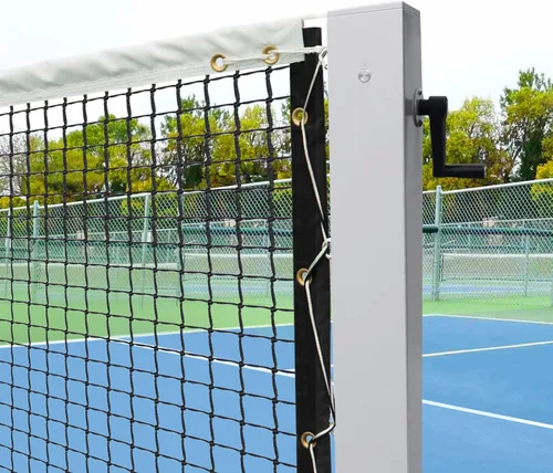 Miniatura 6 de In Ground Tennis Net Set, 4” Square Aluminum Posts & Heavy Duty Double-Layer Tennis Net, Unique Built-in Winder Design, Sturdy and Durable, Follows