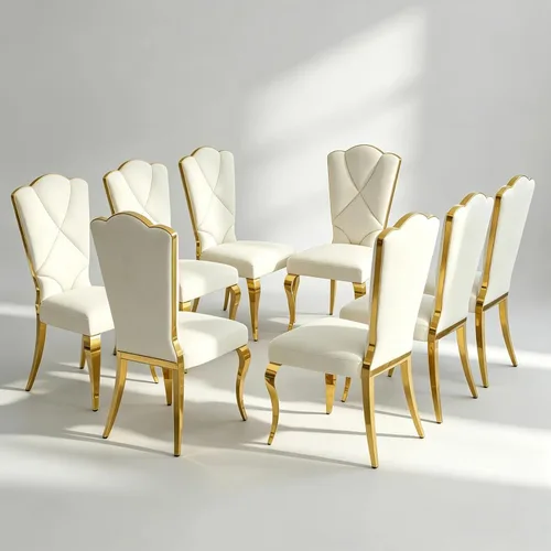 Miniatura 20 de Juego de 2 sillas de comedor de terciopelo negro y dorado, sillas de cocina tapizadas con respaldo alto con patas de acero inoxidable pulido, sillas