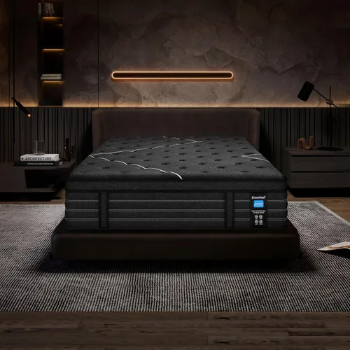 Miniatura 10 de Colchón Extra Firme King, Colchón King Size de 14 Pulgadas, Espuma Viscoelástica Lujosa Híbrida con Soporte Lumbar Extra, Alivio del Dolor