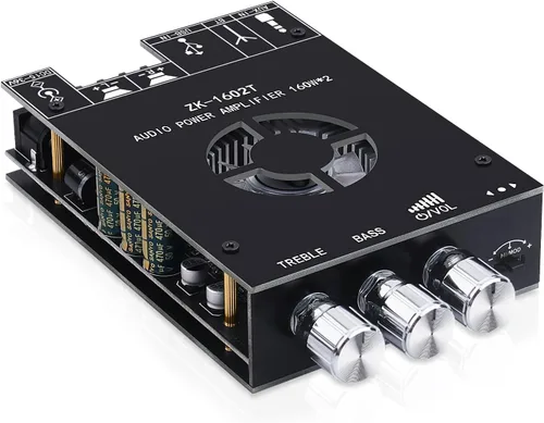 ZK-1602T Bluetooth 5.0 amplificador de potencia para altavoces domésticos 2.0 canales 160W+160W estéreo mini amplificador módulo TDA7498E chip W/TB,