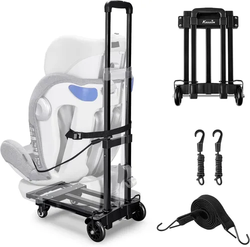 KEDSUM Carrito de viaje para asiento de automóvil, carrito compacto y ligero para aeropuerto, construcción sólida, portátil, para aeropuertos,