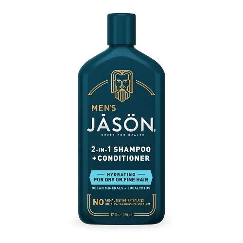 Jason Champú y acondicionador hidratante 2 en 1 para hombre, 12 onzas
