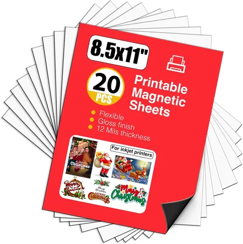 Miniatura 13 de Papel magnético imprimible no adhesivo, 8.5 x 11 pulgadas, 12 mil para impresora de inyección de tinta y manualidades de bricolaje, 5 hojas