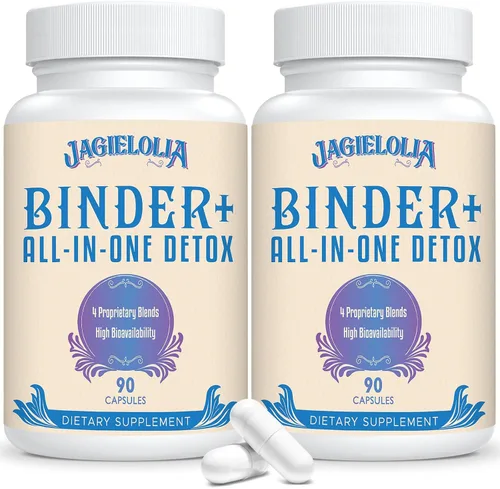 Jagielolia Suplemento de desintoxicación todo en uno de 1500 mg – Alta biodisponibilidad, limpieza de desintoxicación intestinal hepática con carbón