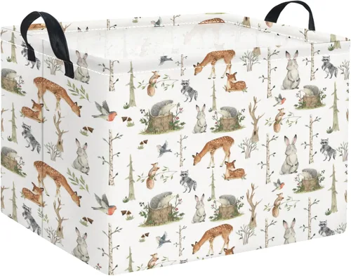 Miniatura 17 de Cesta de almacenamiento rectangular de animales para bebés y niños, cesta de almacenamiento para niños para habitación de animales, decoración linda