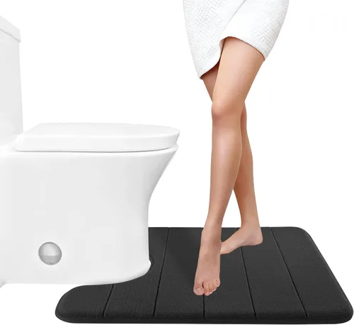 Miniatura 98 de Yimobra Tapete de baño de espuma viscoelástica, súper suave, absorbente, antideslizante, de secado rápido, lavable a máquina, tapete para bañera