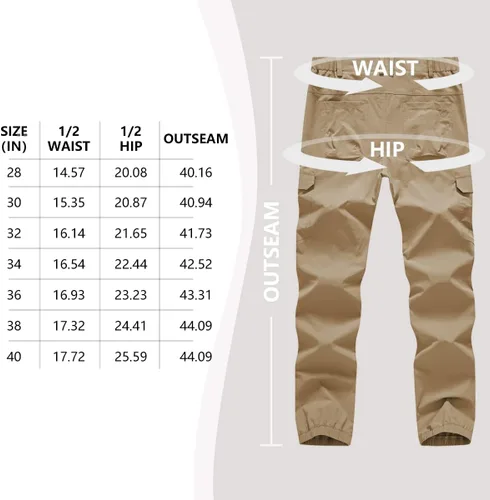 Miniatura 6 de YuKaiChen Pantalones cargo Ripstop, resistentes al agua, para hombre, ligeros, para senderismo, viajes, cintura resistente, pantalones casuales