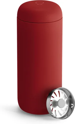 Fellow Carter Move - Taza de viaje de 16 onzas, taza de café de viaje de acero inoxidable con aislamiento al vacío, vaso de café con interior de Rojo