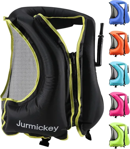 Chaleco de esnórquel para adultos, chaleco inflable de esnórquel para hombres y mujeres, chaqueta de natación portátil y chaleco de flotabilidad
