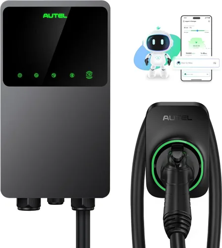 Autel Cargador EV de nivel 2 de hasta 50 amperios, 240 V, estación de carga de automóvil para interiores y exteriores con conector J1772, EVSE