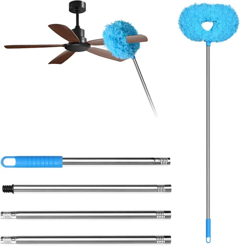 Miniatura 9 de Storystore Plumero para ventilador de techo con poste de extensión, ajustable de 13 a 49.7 pulgadas, limpiador de aspas de ventilador removible