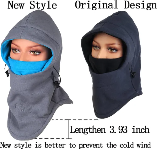 Miniatura 37 de Pasamontañas de forro polar cálido para bicicleta de esquí, máscara de cara completa, calentador de cuello, gorra deportiva de invierno