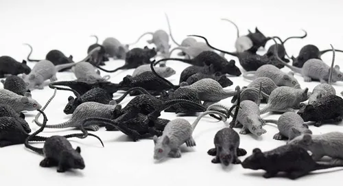 Miniatura 2 de Juguetes de ratón falsos de plástico, broma, ratón, día de los inocentes, suministros para fiesta de Halloween, color negro, 30