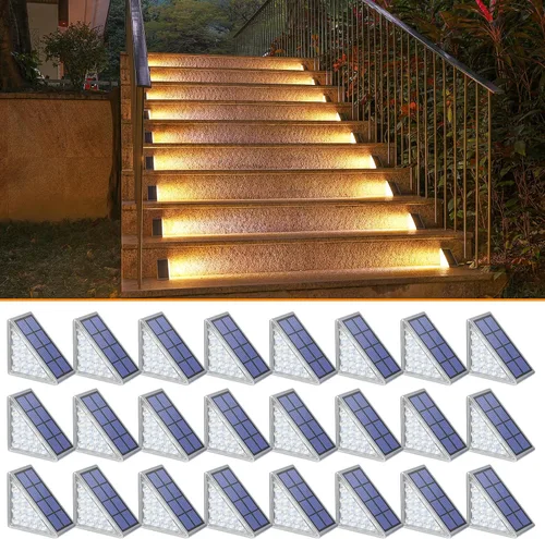 Miniatura 20 de NIORSUN Luces solares, impermeabilidad IP67, encendido/apagado automáticos, para escalones exterior, escalera, patio, porche, puerta delante, acera