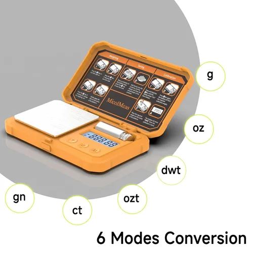 Miniatura 4 de Báscula digital de gramos con precisión de 200 x 0.00 oz, báscula de bolsillo de precisión con peso de calibración de 1.76 oz, ideal para joyas