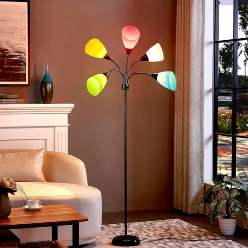 Miniatura 4 de Medusa - Lámpara de pie de decoración moderna, lámpara de múltiples cabezales con cuello de ganso ajustable, lámparas de luz brillante para lectura