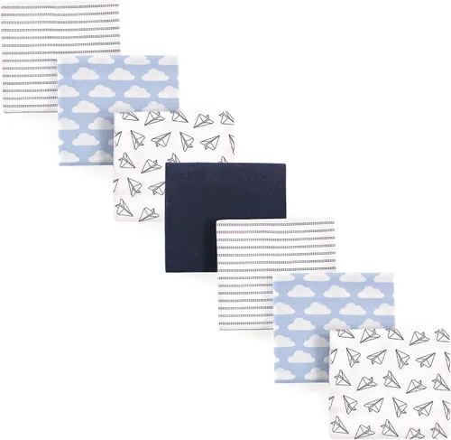Miniatura 192 de Hudson Baby Paquete de mantas receptoras unisex de franela de algodón para bebé, ballena azul, talla única Azul ballena