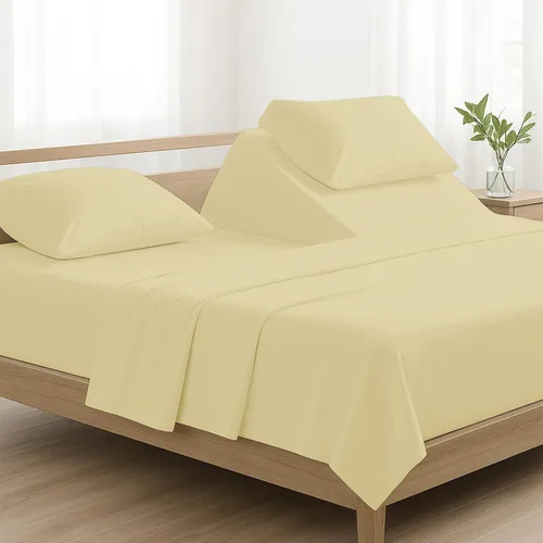 Miniatura 6 de 4 piezas de lujo Split Top Queen 100% algodón egipcio de 800 hilos (ajustable, parte superior flexible tamaño queen) sábanas divididas de 28