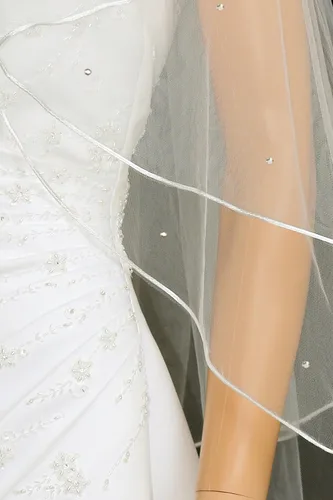 Miniatura 4 de SAMKY 2T 2 Tier Rattail Scattered Rhinestone Crystal Bridal Wedding Veil