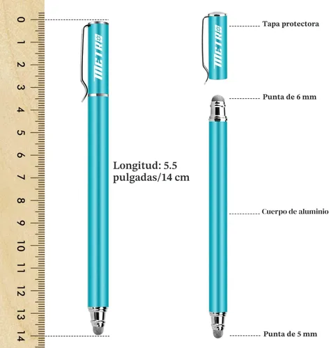 Miniatura 2 de METRO - Lápices capacitivos universales para pantallas táctiles, punta de fibra capacitiva de alta sensibilidad, lápiz capacitivo 2 en 1, lápiz