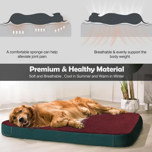 Miniatura 4 de Cama para perros medianos, cama ortopédica de espuma para perros, colchón para dormir de mascotas para aliviar las articulaciones, parte inferior
