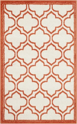 Miniatura 52 de Safavieh Amherst Collection Tapete AMT412A para interiores/exteriores de color marfil y verde claro, Polipropileno