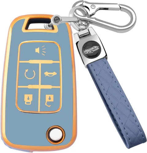 Miniatura 16 de XIYANG TRADE Funda para llavero Chevy con llavero, funda de TPU suave para llave de protección completa para Camaro Cruze Equinox Malibu Impala