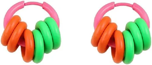 Aretes de neón de los años 80 para mujer, coloridos aretes de aro redondos, 3 pares de aretes de acrílico geométricos retro para trajes de los años