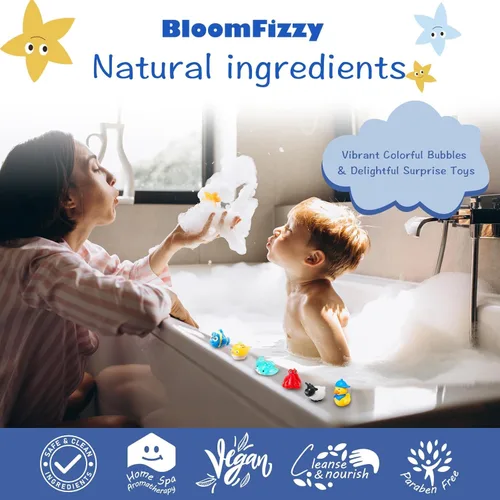 Miniatura 10 de 30 bombas de baño para niños con sorpresa en el interior, juego de regalo con 30 juguetes únicos de animales terrestres y marinos, bombas de baño
