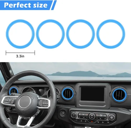 Miniatura 5 de RT-TCZ para Cubiertas de Rejillas de Aire del Tablero de Jeep Wrangler JL Vinilo Adhesivo Pegatinas Azul Bebé para Jeep Wrangler JL JLU Gladiator JT