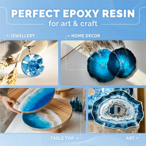 Miniatura 3 de CRAFT RESIN Kit de resina epoxi transparente de 64 onzas, seguro para alimentos y resistente a los rayos UV para manualidades, madera, joyería
