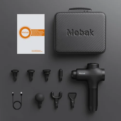 Miniatura 9 de Mebak 3 Pistola de Masaje, Pistola de Masaje de Tejido Profundo para Atletas, Masajeador Profesional de Percusión Muscular, Masajeador para Alivio