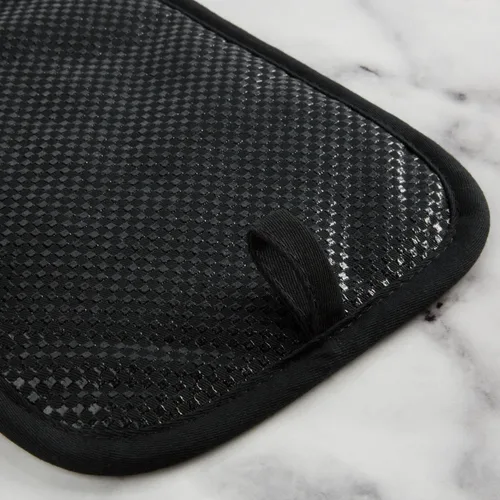 Miniatura 4 de KitchenAid - Juego de manoplas de cocina Gingham 2 piezas, Negro mate, 18x25 cm (7"x10")