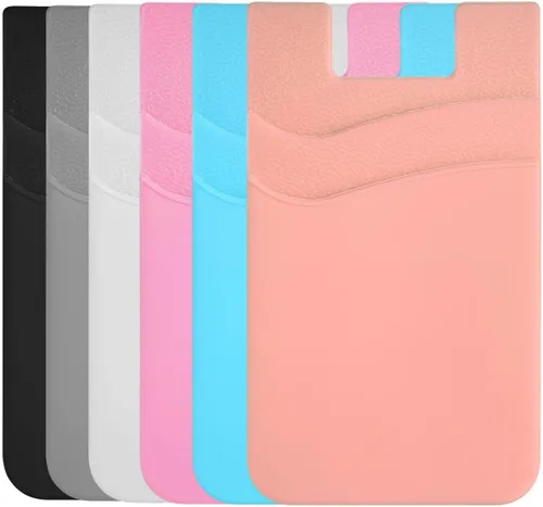 Miniatura 14 de Billetera de silicona para teléfono, soporte para tarjetas para la parte posterior de la funda del teléfono, cartera de identificación/tarjeta