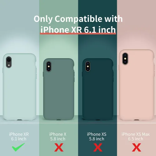 Miniatura 6 de Cordking Funda diseñada para iPhone XR, funda de silicona ultra delgada a prueba de golpes con [forro de microfibra suave antiarañazos], 6.1 Brote