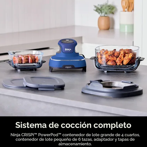 Miniatura 3 de Ninja Crispi - Freidora de aire, microondas, apta para congelador y lavavajillas, sistema de cocina portátil de vidrio no tóxico, 4 QT y recipientes