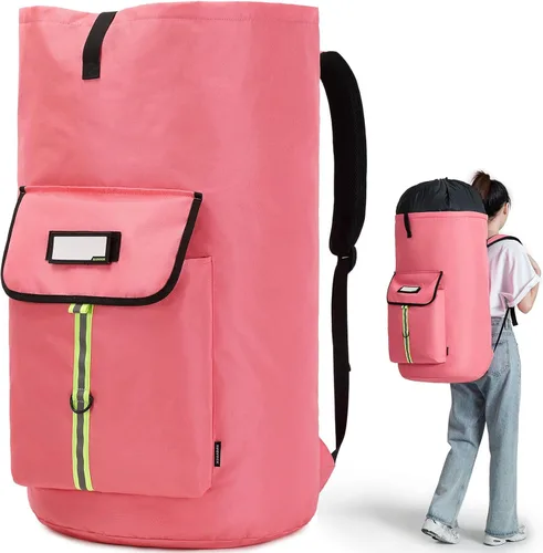 Miniatura 16 de mochila para colada, bolsas de lavandería extra grandes y resistentes, mochila para colada para estudiantes universitarios, cierre de cordón, Bolsa