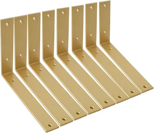 Miniatura 9 de Soportes para estantes de pared de 10 pulgadas, 8 soportes resistentes para estantes, soportes industriales rústicos de metal blanco para estantes