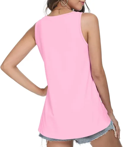 Miniatura 3 de LONGYUAN Camisetas sin mangas para mujer, estilo casual, estilo túnica, para playa, ajuste holgado