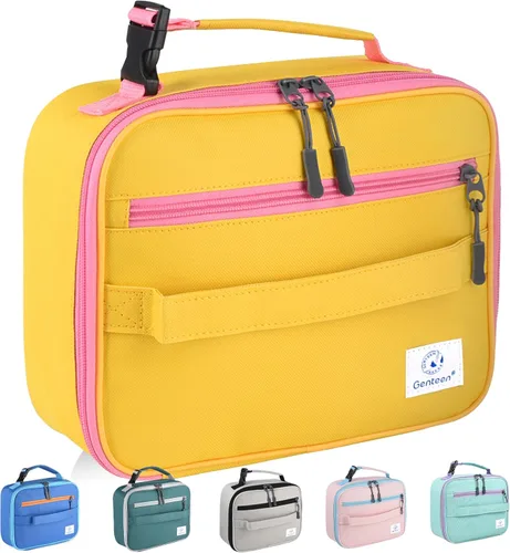 Miniatura 23 de Genteen Paquete de 2 bolsas de almuerzo suaves aisladas con doble cremallera, resistente, congelable y reutilizable para niños, hombres