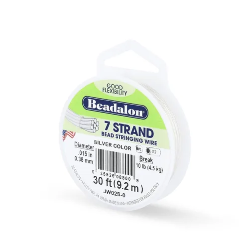 Miniatura 40 de Beadalon Alambre de cuentas de acero inoxidable de 7 hebras, alambre flexible y duradero para hacer joyas, ideal para collares y pulseras, Dorado