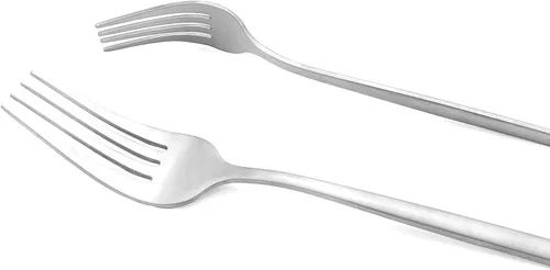 Miniatura 11 de Juego de 6 tenedores de postre de acero inoxidable de 3 dientes, juego de tenedores para frutas y tartas, 5.31 pulgadas, color plateado