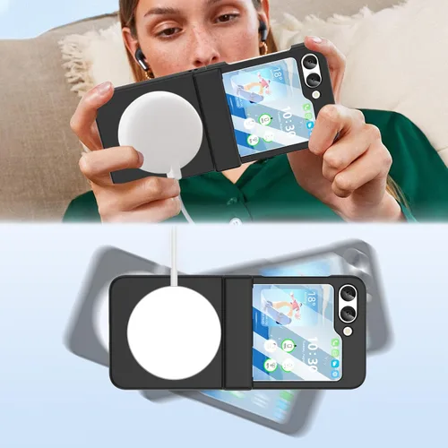 Miniatura 2 de Funda magnética diseñada para Galaxy Z Flip 5 con protección de bisagra y soporte [compatible con MagSafe] para Samsung Flip 5 Slim Funda protectora